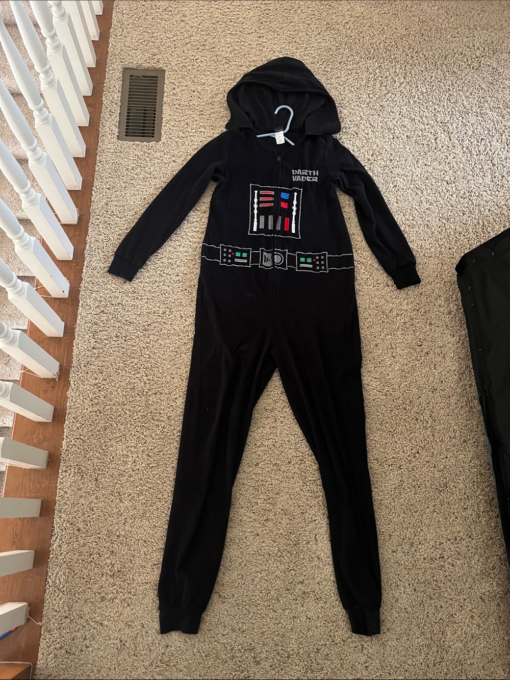 Darth Vader zip up Black Onesie Pajama with Hood